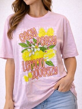 Keep It Gypsy Pink 'Easy Peasy Lemon Squeezy' Short Sleeve Tee